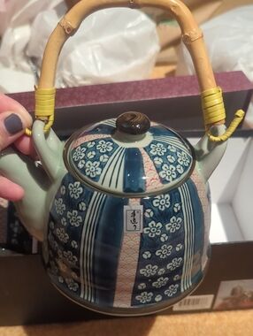 Blue Floral Ceramic Tea Set